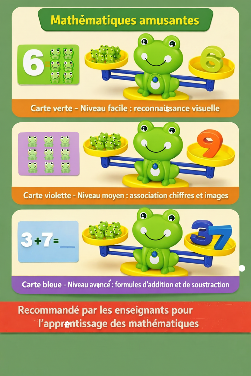 Balance Grenouille Montessori – Jeu d’Équilibre et d’Apprentissage des Mathématiques