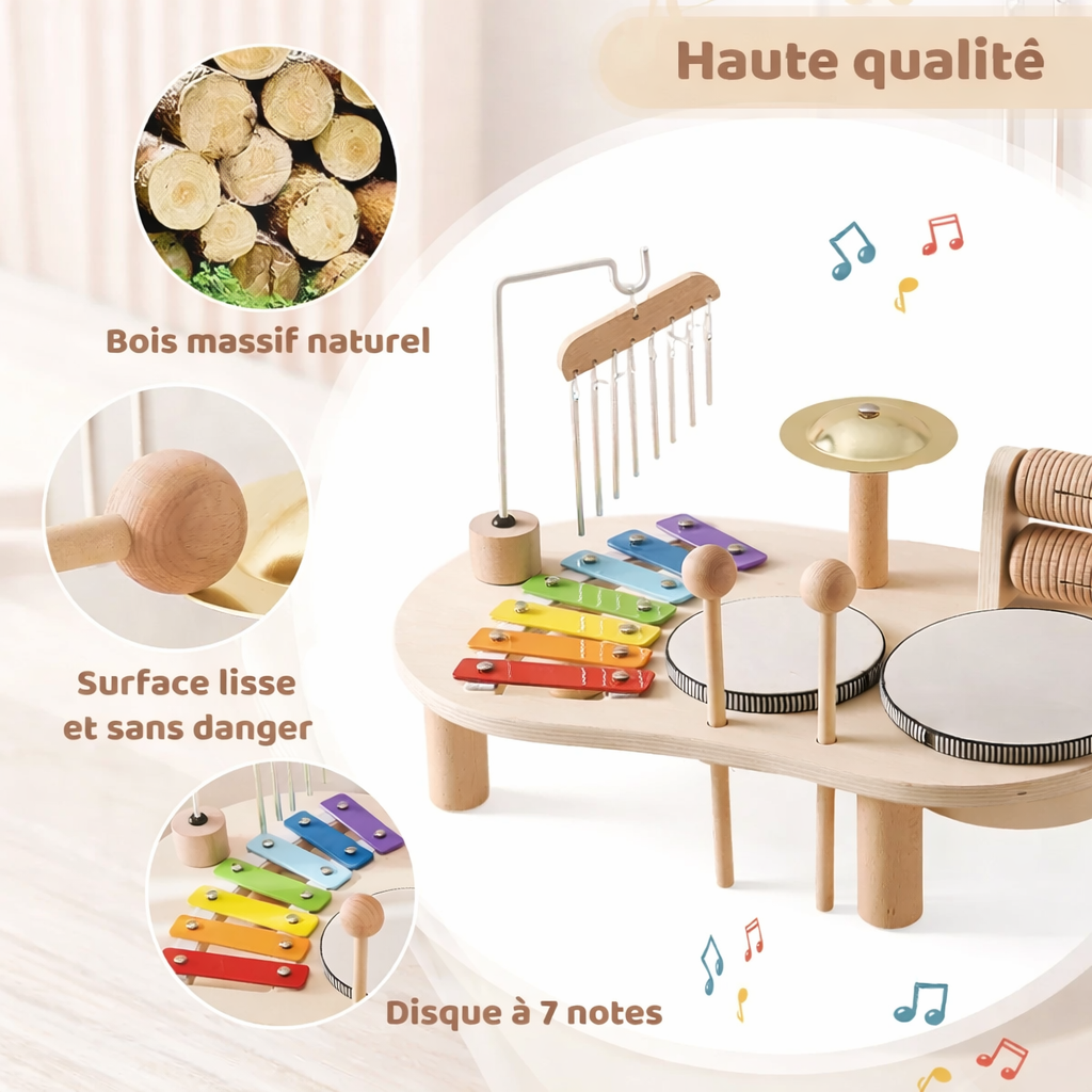 Montessori Xylophone en Bois pour Enfants – Jouet Musical Éducatif Bébé & Cadeau Naissance