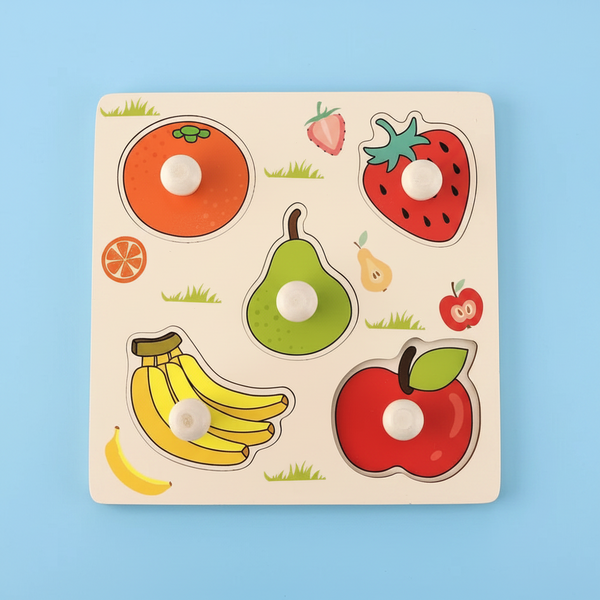 Puzzle Cognitif Fruits pour Enfants — Jouet Montessori d’Éveil & Développement de la Main